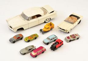Autómodellek: Ford Mustang 1:18, Ford Mustang 1:24, Matchbox, stb., kopásokkal, kis hiánnyal