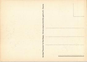 Pinocchio sfugge dal ventre del mostro marino / Disney art postcard