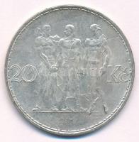 Csehszlovákia 1933. 20K Ag "Ipar, mezőgazdaság, üzlet" T:1-,2 
Czechoslovakia 1933. 20 Ko...