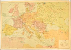 Európa közlekedési térképe, kiadja: Stoits György, szakadással, 92×100 cm