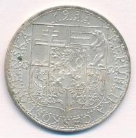 Csehszlovákia 1933. 20K Ag "Ipar, mezőgazdaság, üzlet" T:1- 
Czechoslovakia 1933. 20 Koru...
