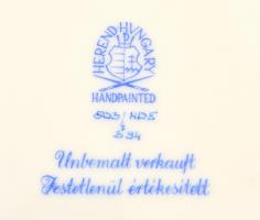 Herendi aranyozott szélű porcelán mély- és lapostányér,  jelzett, kis kopásnyomokkal, d: 26 cm