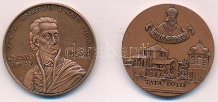 Bozó Gyula (1913-2004) DN "Tata városáért" Br emlékérem (42mm) + Gáti Gábor (1937-) 1989. ...