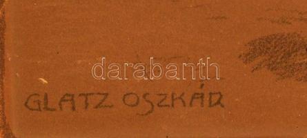 Glatz Oszkár (1872-1958): Fafaragó fiú. Litográfia, papír-karton, jelzett a nyomaton, foltos, 40×50 ...