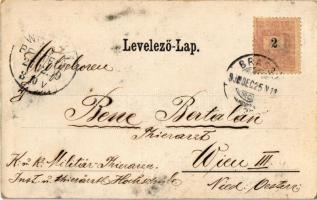 1899 Brassó, Kronstadt, Brasov; Len sor télen este, városi vasút, üzletek. Kiadja H. Zeidner. Karács...