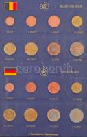 Vegyes 1999-2002. 16 különféle euró sor, Leuchtturm éremberakóba rendezve T:1,1- Mixed 1999-2002. 16 differenc Euro sets, organized in Leuchtturm binder C:UNC,AU
