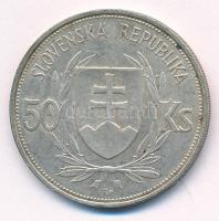Szlovákia 1944. 50K Ag "Függetlenség 5. évfordulója" T:1- Slovakia 1944. 50 Korun Ag &quot...