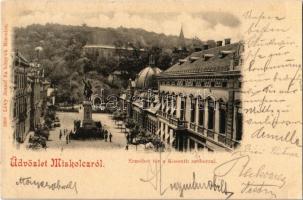 1899 Miskolc, Erzsébet tér, Kossuth szobor. Lövy József kiadása