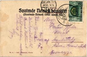 Szatmárnémeti, Satu Mare; vasútállomás, vagonok / Gara / railway station with wagons + "1940 Sz...
