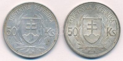 Szlovákia 1944. 50K Ag "Függetlenség 5. évfordulója" (2x) T:1-,2 patina
Slovakia 1944. 50...