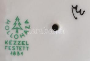 Hollóházi porcelán halacska, kézzel festett, jelzett, kis kopásnyomokkal, m: 9 cm