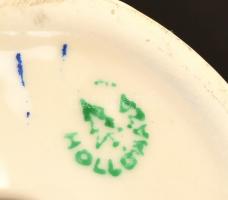 Hollóházi porcelán vizapár, kézzel festett, jelzett, kis kopásnyomokkal, m: 23 cm