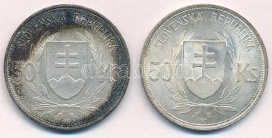 Szlovákia 1944. 50K Ag "Függetlenség 5. évfordulója" (2x) T:1- patina
Slovakia 1944. 50 K...