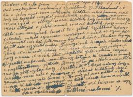 1944 Fischer József levele fiának Fischer Miksa zsidó 106/17-es KMSZ-nek (közérdekű munkaszolgálatos...