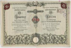 Budapest 1935. "Salgó-Tarjáni Kőszénbánya Részvény-Társulat" huszonöt részvénye egyben öss...