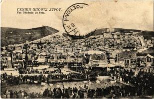 Syros, Syra; general view, swimming competition