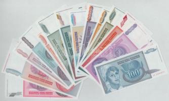 Jugoszlávia 1992-1993. 100D-10.000.000.000D (16xklf) inflációs kiadások T:I Yugoslavia 1992-1993. 100 Dinara - 10.000.000.000 Dinara (16xdiff) inflation issues C:UNC