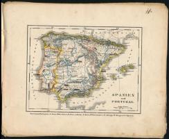 cca 1860 17 db színezett acélmetszetű térkép egy atlaszból. Egy sérült. 20x16 cm