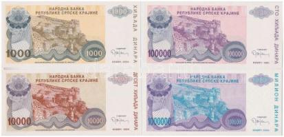 Horvátország / Krajna Szerb Köztársaság 1993-1994. 1000D-50.000.000.000D (7xklf) mind sorszám nélkül...