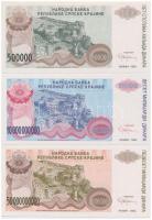 Horvátország / Krajna Szerb Köztársaság 1993-1994. 1000D-50.000.000.000D (7xklf) mind sorszám nélkül...