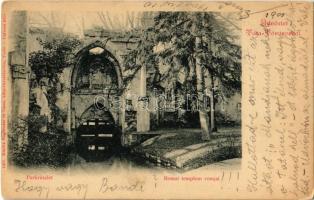 1900 Tata, Tata-Tóváros; Római templom romjai a parkban. Engländer és társa kiadása