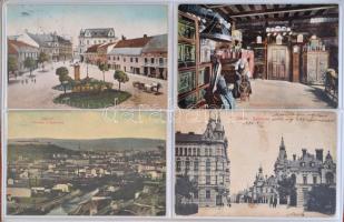 19 db RÉGI osztrák és cseh városképes lap albumban / 19 pre-1945 Austrian and Czech town-view postcards in an album