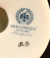 Hollóházi szürke gém, kézzel festett, jelzett, apró kopásokkal, m: 20,5 cm