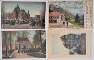 20 db RÉGI észak-európai városképes lap albumban / 20 pre-1945 North-European town-view postcards in an album