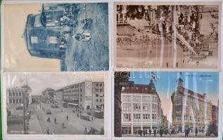 20 db RÉGI észak-európai városképes lap albumban / 20 pre-1945 North-European town-view postcards in...
