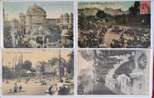 22 db RÉGI nagy-britanniai városképes lap albumban / 22 pre-1945 Great-British town-view postcards i...