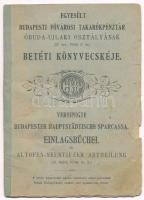 1925. Egyesült Budapesti Fővárosi Takarékpénztár Óbuda-Újlaki osztályának betéti könyvecskéje, bejegyzésekkel
