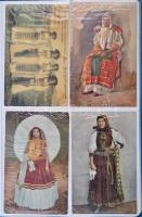 10 db RÉGI népviseletes motívumlap albumban / 10 pre-1945 folklore motive postcards in an album