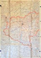 cca 1943 Csonkamagyarország úthálózati térképe. 115x86 cm