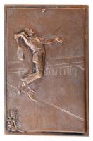1933. W.A.T.V. MAI 1933 M.E. III. egyoldalas ezüstözött Br tenisz díjplakett, hátoldalon gravírozva. Szign.: Zura (48x32mm) T:2 kopott ezüstözés
