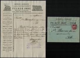 1908 Hofherr és Schrantz fejléces számla és levélboríték