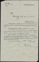 1923 Hivatalos levél Rakovszky Iván belügyminiszter saját kezű aláírásával.