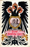 Das Treue Deutsche Herz / Viribus Unitis propaganda, Franz Joseph and Wilhelm II, Triple-headed eagle s: Georg Berger (worn corners)
