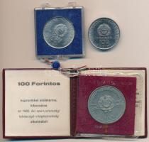 1980. 100Ft Ni "Szovjet-magyar közös űrrepülés" (2x) egyik eredeti plombált tokban + 1982....