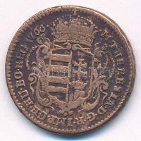 1766. Rézdénár "Mária Terézia / zárt korona" T:2-