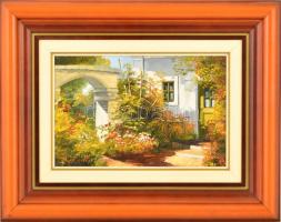 Fekete Zsolt (1964-): Nyári hangulat. Olaj, farost, jelzett, keretben, 20×30 cm