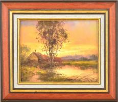 Bán Tibor (1963): Tanya. Olaj, farost, jelzett, szép keretben, 20×25 cm