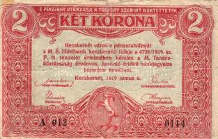 1919 2k kecskeméti szükségpénz T:II-III