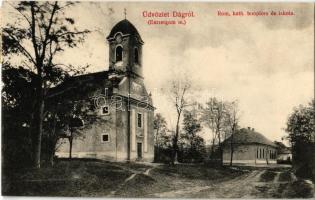 1913 Dág (Esztergom m.), Római katolikus templom és iskola. Putz Ágoston kiadása