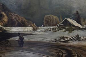 Zombori jelzéssel: Olvadás (Vasziljev után). Olaj, vászon, keretben, 60×120 cm