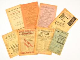 1930-1940 9 db könyvesbolti, antikváriumi árjegyzék füzet, jó állapotban