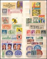 Közel 100 db-os parafilatélia tétel berakólapon