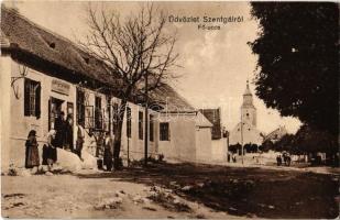1939 Szentgál, Fő utca, templom, H. Nándor (?) üzlete