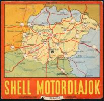 cca 1930 Shell motorolaj reklámlap, forgatható távolságjelző koronggal, jó állapotban