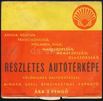 cca 1930 Shell motorolaj reklámlap, forgatható távolságjelző koronggal, jó állapotban