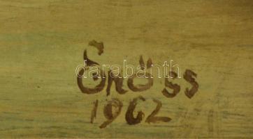 Erőss jelzéssel: Virágcsendélet. Olaj, farost,keretben, 38×29 cm